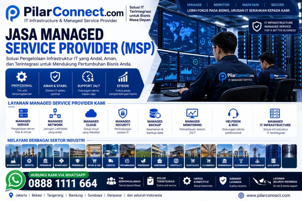 jasa MSP, MSP nasional, enterprise, multi-cabang, managed IT, cloud, network, monitoring, cybersecurity